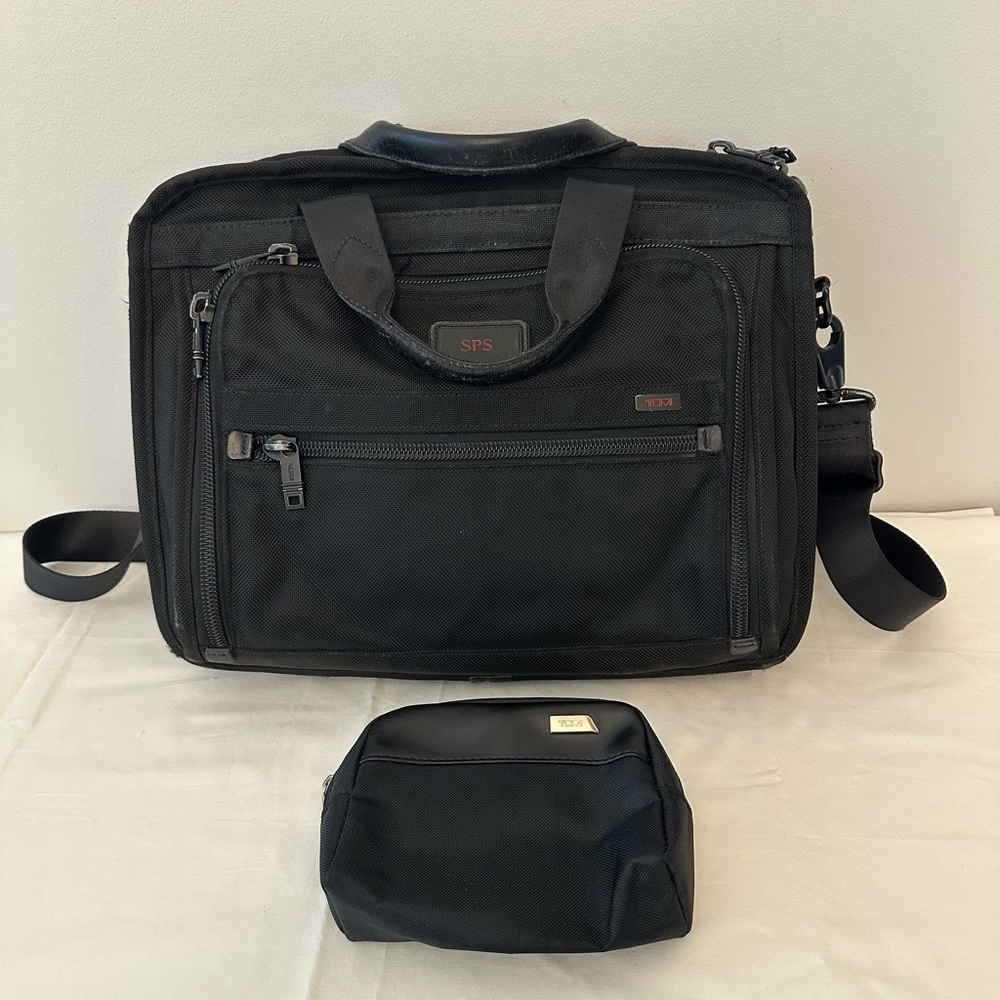 Tumi Alpha Ballistic Expandable Business Laptop Briefcase & Travel Pouch